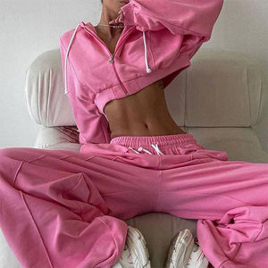 Chándales de invierno personalizados para mujer Chándal de diseñador de peso pesado con manga larga con capucha y pantalón acampanado - Product Image 1