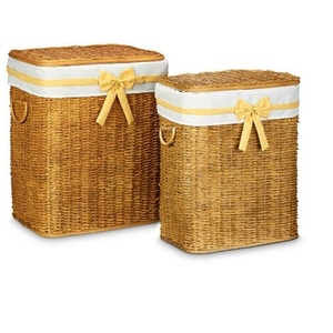 Panier à linge en rotin, nouvelle collection, très demandé, de qualité durable, finition noyer, avec couvercle, pour hôpitaux. - Product Image 2