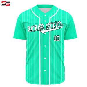Uniforme de béisbol a rayas personalizado, venta al por mayor, liso, sublimación, diseño de logotipo, equipo, club, softball, conjunto de camisetas - Product Image 1