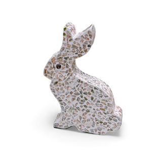 Sculpture unique de lapin de Pâques en nacre naturelle, ornement de luxe fait à la main pour la maison, pour la célébration de printemps, en provenance du Vietnam - Product Image 2
