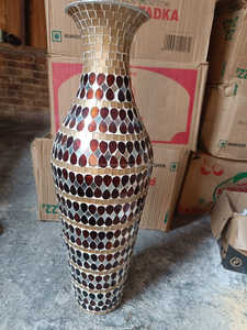 Florero de mosaico de lujo, artesanía de Metal de calidad de hierro moderno para el hogar, Hotel, Villa, galería, restaurante, decoraciones de boda, India - Product Image 6