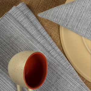 Ensemble durable de 12 pièces en coton recyclé à séchage rapide serviettes de cuisine tissées noir Chambrey carré de serviette pour les restaurants à la maison - Product Image 1