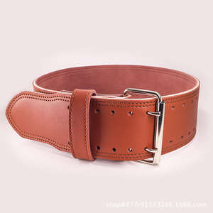 2026 Custom Cowhide Lamination Leather Powerlifting <b>Belt</b> 6mm Thickness Gym Squats Back Support Double Prong Steel Buckle <b>Belt</b> - Product Image 3
