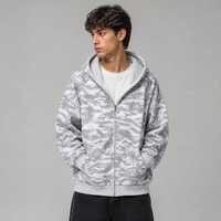 Sweat-shirt à capuche réversible personnalisé pour homme, imprimé camouflage, en molleton de coton, style streetwear vintage, unisexe