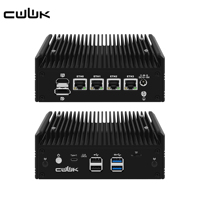 Mini PC CWWK F16 Firewall sin ventilador, Ryzen 5 5500U, 4x i226-V 2.5GbE LAN, 2x NVMe, USB-C, DDR4, dispositivo Micro PC para OPNsense y Pfsense