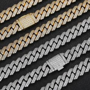 Colliers cubains en argent sterling personnalisables en or blanc certifié 1k, chaînes glacées en zircon de haute qualité, chaînes fines tendance - Product Image 6