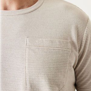 T-shirts de sport pour hommes, élégants, col rond, avec poche, haute visibilité, 100% coton peigné, séchage rapide, respirant - Product Image 5