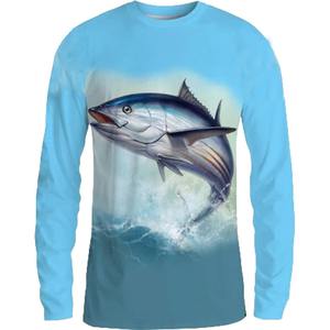 Chemises de pêche pour hommes de haute qualité à motif de poisson Upf50 Vêtements de pêche en mer à manches longues Respirant pour l'extérieur Facile à laver et à porter - Product Image 2