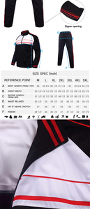 Survêtement de jogging décontracté de haute qualité Zip Up Navy Red Strips Logo personnalisé 100% Polyester Sport Survêtement Running Gym Wear costume - Product Image 6