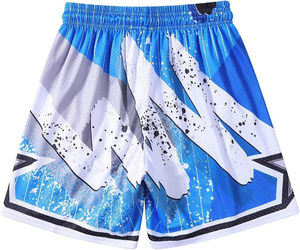 Meilleur short de gym en maille pour hommes de style High Street Taille d'été 6XL Short imprimé par sublimation écologique Décorations lavées - Product Image 4