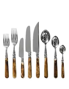 Brown Bone Handle flatware sets cutlery new arrivals home cutlery set stainless steel olive wood spoon Handle Hot Selling Set