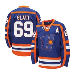 Camiseta de hockey sobre hielo de alta calidad personalizada, último estilo con números de apliques, suministro de servicio OEM 280 GSM - Product Image 3