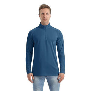 Venta al por mayor 1/4 cremallera pesca Golf correr polos de secado rápido hombres cuarto pulóver activo camisas de manga larga - Product Image 5