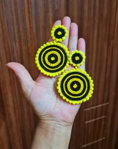 Boho ต่างหูลูกปัดด้วยการออกแบบสีฟ้าครามแอนดี้ cascading Fringe, เครื่องประดับของขวัญที่ไม่ซ้ำกัน - Product Image 5