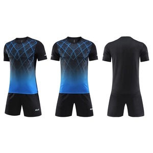 ชุดเสื้อฟุตบอลสำหรับเด็กเสื้อฟุตบอลผ้าโพลีเอสเตอร์สำหรับทุกเพศชุดเครื่องแบบสีแดงสีฟ้าและเขียว - Product Image 6