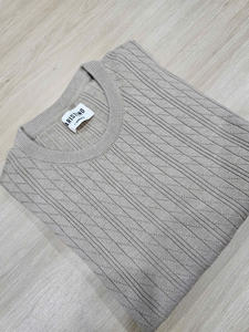 Vente en gros pull d'hiver à manches longues, col rond, chemise à tricoter en coton au point de câble Heattech pull épaissi - Product Image 5