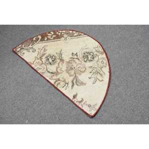 Vintage Rug, 2.5x1.5 ft Turkish Rug, <b>Brown</b> Red Southwestern <b>Wool</b> Rug - Product Image 2