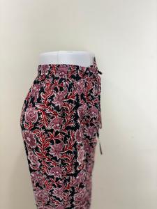 Pantalones de pijama de algodón con estampado floral para mujer azul marino y rosa - Product Image 5