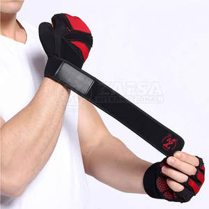 2024 haute qualité hommes couleur unie gants d'entraînement cuir de sécurité pour l'haltérophilie sport Fitness porter - Product Image 3