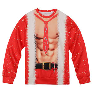 Sudaderas de Cuello Redondo Personalizadas con Diseño Navideño Estampado, 100% Algodón, Felpa Gruesa, Corte Regular, Logotipo Personalizado, Serigrafía para Hombre - Product Image 1