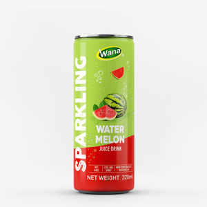Jus de pastèque pétillant de haute qualité 320ml en canette aluminium, boisson aromatisée OEM, fabricant vietnamien, fournisseur OEM sous marque privée - Product Image 1