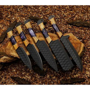 Juego de Cuchillos de Chef Profesionales Burraq de 5 Piezas, Acero al Carbono, Mango de Madera Hecho a Mano, Ambidiestro, Apto para Lavavajillas, Ecológico y Moderno - Product Image 6