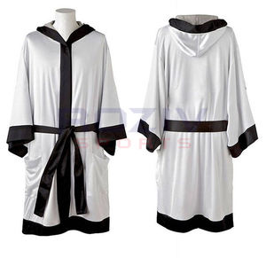 Bata de Boxeo Larga con Capucha, Diseño de Logotipo Personalizado de Alta Calidad, Secado Rápido, Transpirable, Nailon Suave, Todas las Tallas Disponibles, Profesional - Product Image 5