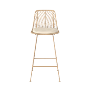 Mobilier de bar moderne et luxueux pour restaurant ou maison tabouret de bar chaises hautes en rotin pour cuisine et bar avec dossier - Product Image 5