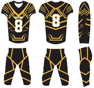 Maillot de football américain à manches courtes imprimé par sublimation personnalisé professionnel 100% polyester Dernier ensemble uniforme - Product Image 4