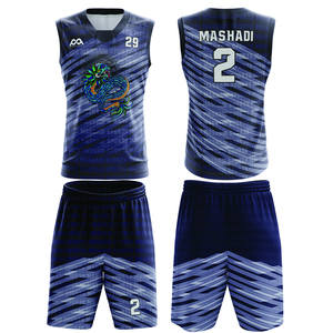 Ensembles d'uniformes de basket-ball pour hommes Derniers modèles imprimés Vêtements de sport d'été en plein air Uniformes de basket-ball sublimés à prix de gros - Product Image 6