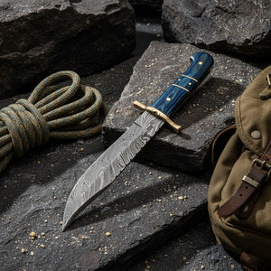 Cuchillo Bowie de Caza Damasco 2026, Acero Inoxidable, Borde Serrado, Funda de Cuero Hecha a Mano, Cuchillo de Caza para Exteriores, Garantía de 3 Años - Product Image 6