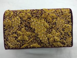 กระเป๋าคลัทช์ผ้าแคนวาสแฟชั่นแบบมีซิปประดับด้วยพลอยกึ่งประดับลูกปัดของผู้หญิง - Product Image 5