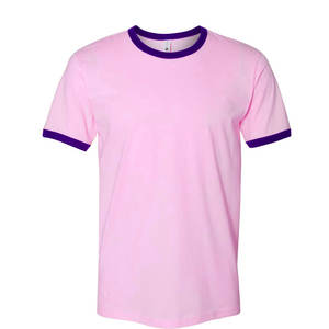 Bella Canvas logotipo personalizado manga corta blanco Ringer Super suave hombres Fit camiseta para hombres cuello redondo contraste Ringer Tee - Product Image 6