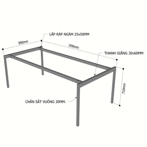 Estructura de Acero Minimalista para Mesa Slean HCSL023 de 200x100cm - Product Image 4