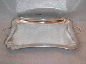 Bandeja para servir de acero inoxidable Rectangular de lujo con asas de uva decorativas Servidor de alimentos y bebidas de tamaño personalizado para uso en el escritorio - Product Image 5