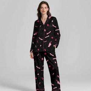 Comfortable <b>Silk</b> Satin Sleepwear Set Drop Shipping Adult Lightweight Spring Breathable Summer Pajamas - Product Image 4