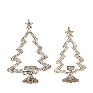 Support de bougie minimaliste en aluminium en forme d'étoile, fait à la main, écologique, décoratif, géométrique, pour le salon, la cheminée, les fêtes - Product Image 5