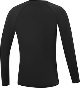 Black Long Sleeve T-<b>Shirt</b> With <b>Flame</b> Design Polyester Material Crew Neck Casual Wear Base Layer - Product Image 2