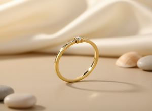 14k Gold Minimalist <b>Stacking</b> <b>Ring</b> Lab Grown VVS1 Diamond Promise <b>Ring</b> Custom Design Round Brilliant Cut Prong Setting Jewelry - Product Image 2