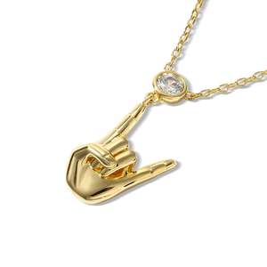 สร้อยคอเงินแท้รูปงูพร้อมจี้รูปท่าทางร็อคแอนด์โรลของ Jeulia - Product Image 2