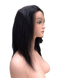 Vietnamien 100% vierge Remy cheveux humains haute qualité dentelle fermeture frontale perruques Double dessiné droite vague profonde Styles 4x4 taille - Product Image 4