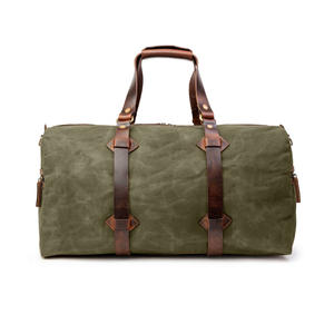 Sac de voyage en cuir et toile Sac polochon durable avec fermeture éclair lisse LCTB-0054 fourre-tout élégant pour la nuit - Product Image 6