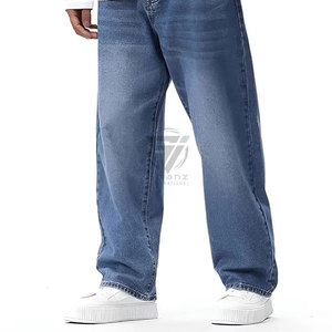 Jeans empilés pour hommes, coupe slim, denim de haute qualité, fermeture éclair, cargo, coupe droite, noir, vintage, respirant, broderie - Product Image 2