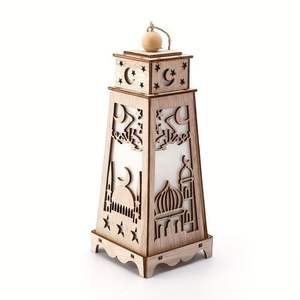 Décor rustique en bois Ramadan avec forme antique parfait pour les maisons islamiques traditionnelles et les espaces de célébration festive - Product Image 5