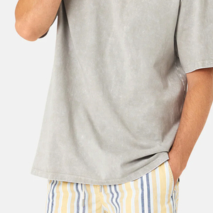 T-shirt surdimensionné lavé à l'acide 100% coton de qualité supérieure pour hommes Streetwear lourd T-shirts pour hommes - Product Image 5