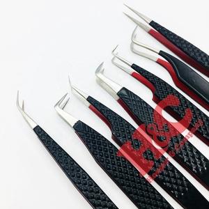 Professional Stainless Steel Heart Design Eyelash <b>Tweezers</b> for Lash Extension Durable Pink Red Strong Tip Sustainable - Product Image 3