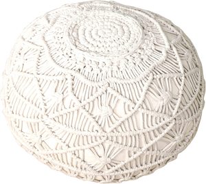 Housse de pouf moderne en macramé en coton fait main de haute qualité pour meubles de maison, coton biologique respectueux de l'environnement, chaise boule - Product Image 1