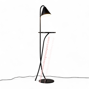 Modern Floor <b>Lamp</b> <b>with</b> Crossed Base & <b>Shelf</b> Black LED Light, Multi-Functional for Living Room, Bedroom, Office - Product Image 1