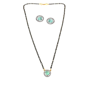 Mangalsutra rond blanc orné de zircon pour les occasions de mariage - Product Image 2