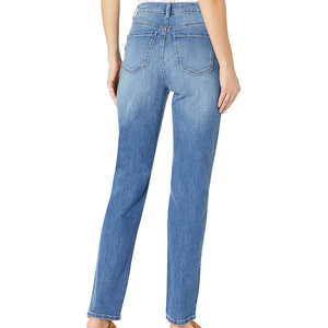 Jeans de Mujer al por Mayor, Alta Calidad, Tela Ecológica Personalizada, Lavados, Cintura Alta, Pierna Ancha, Ligeros, Transpirables, Talla OEM - Product Image 2
